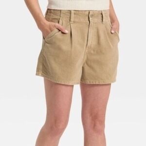 Universal Thread Pleated Shorts‎ Women 14 Khaki New With Tags
